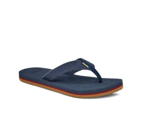 Sanuk Beer Cozy Stacker Webbing - Sanuk Flip Flops Mens Blue - Philippines EMCXRK239